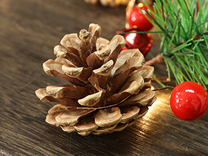 Christmas Garland with Lights with Pinecone Elements