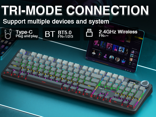 AULA F108 PRO - rgb backlit keyboard