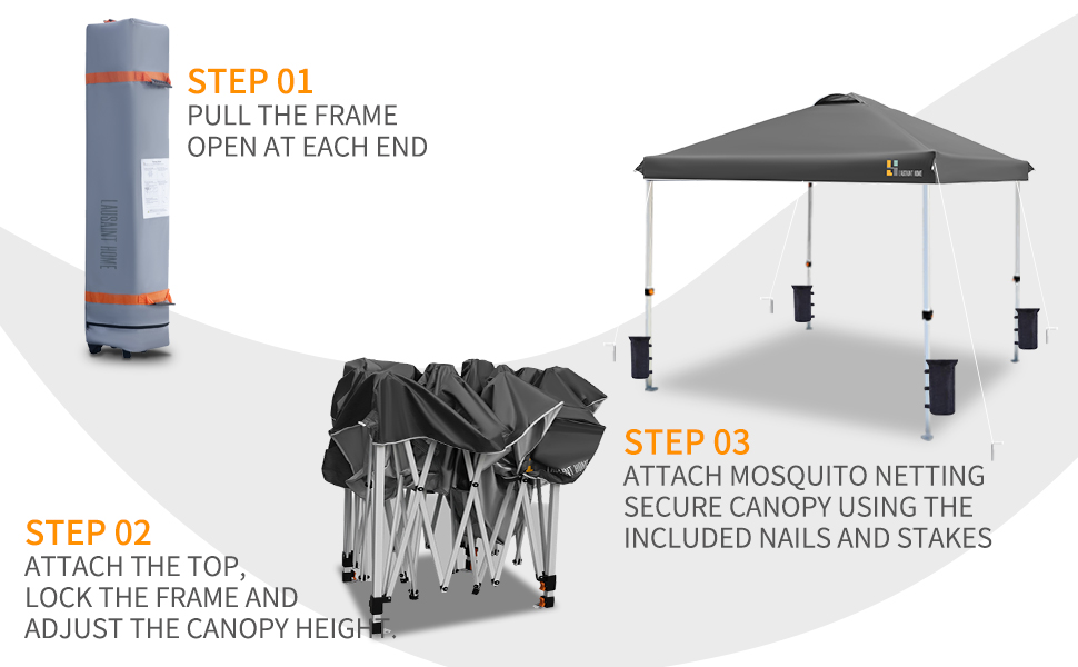 LAUSAINT HOME 6.5x6.5 Pop Up Canopy, Durable Canopy Tent