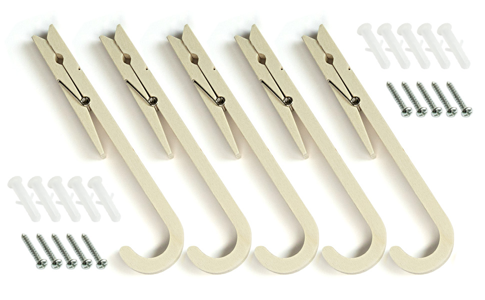 Molu Soul 5 Kids Coat Hooks Wall Mounted Bamboo Childrens Coat Hooks