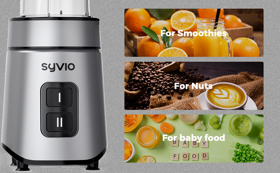 Syvio Blender for Shakes and Smoothies, 600W Personal