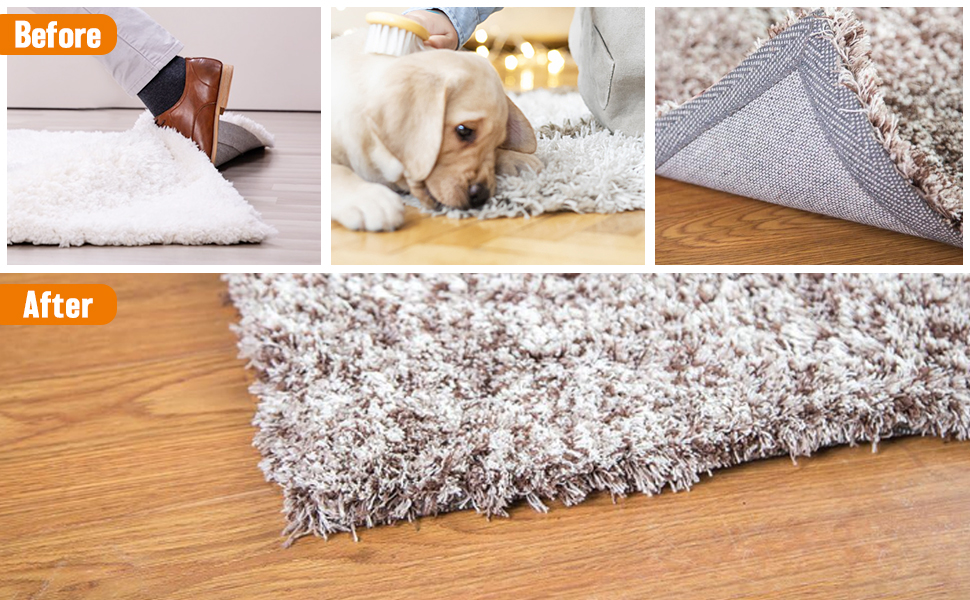 ZC GEL Carpet Stickers 8 Pcs, Invisible Adhesive Rug