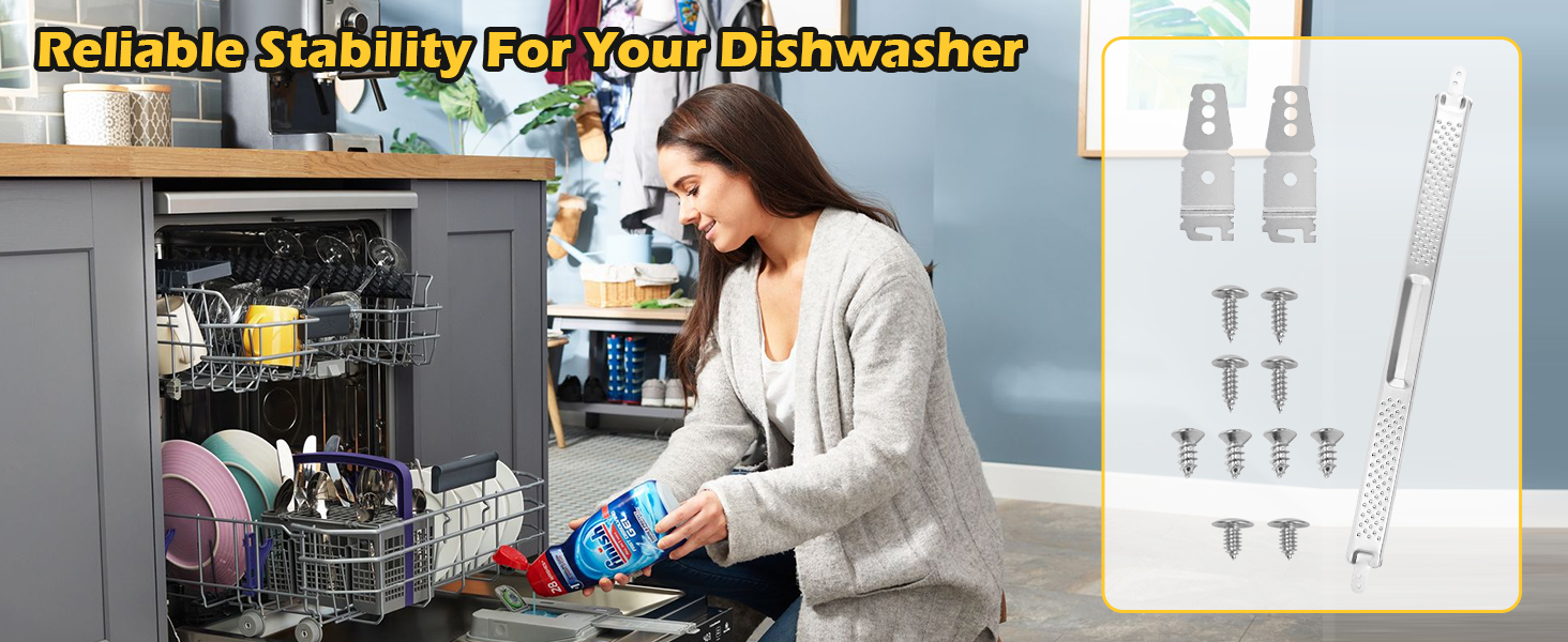 W10426979 "24" Dishwasher Mounting Bracket Kit for Granite and Quartz Countertops Fit for Whirlpoo