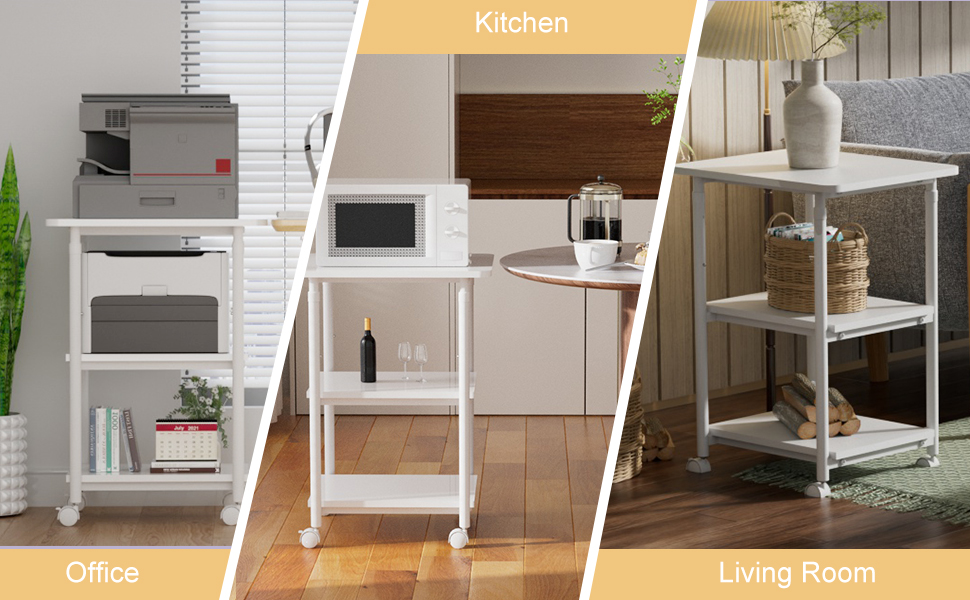 QieerHior Printer Stand 3Tier Large Printer Table for 3D Printers, Desktop Printers