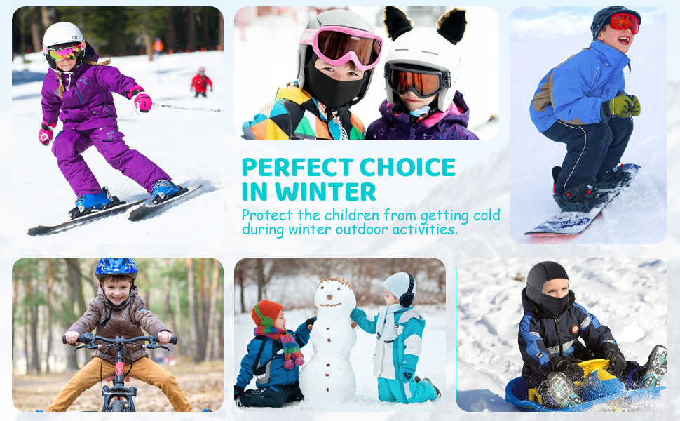 DAFIFO Kids Balaclava Ski Mask, Winter Full Face Balaclava Windproof Neck Warmer for Boys Girls School Riding Sports 16 snow mask for boys and girls