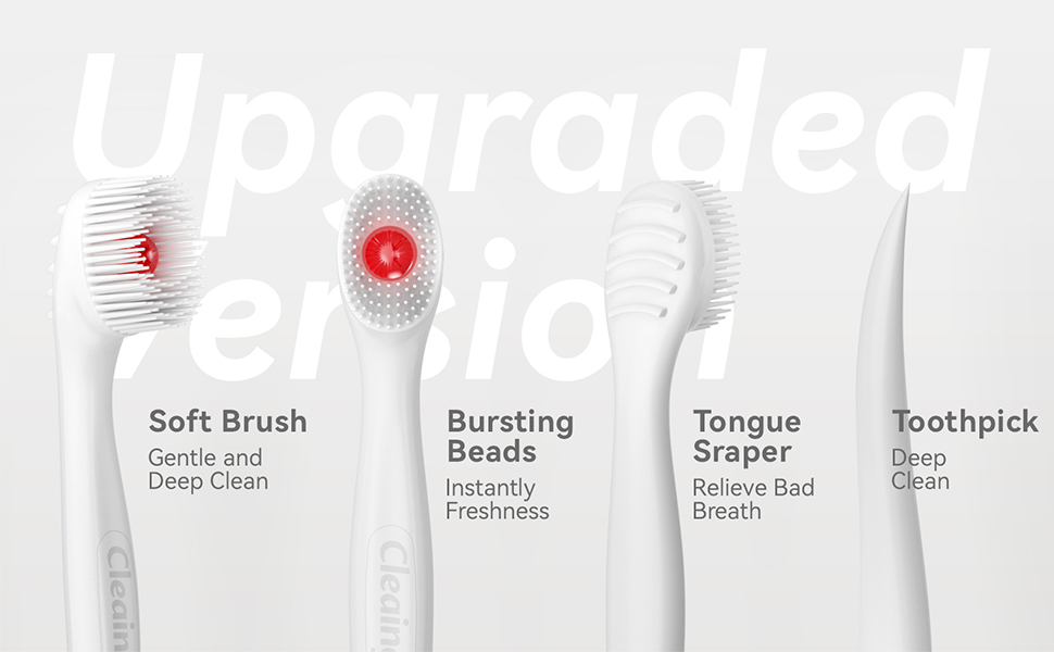 Display of toothbrushes from different angles