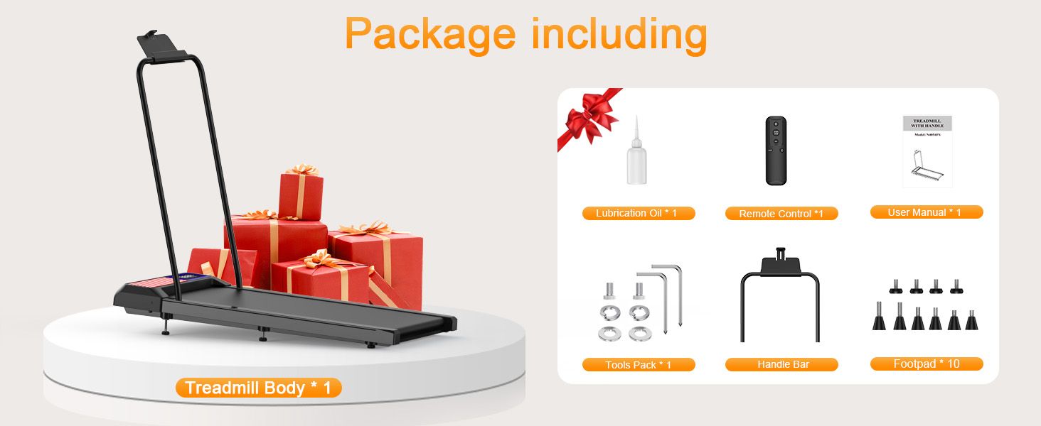 Walking Pad Treadmill with Incline and Handle Bar