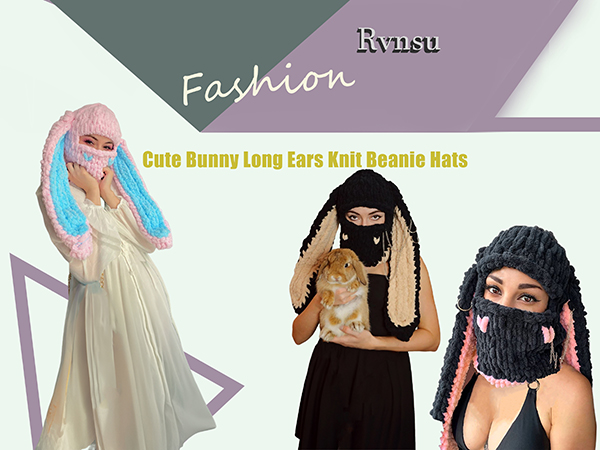帽子 c0mi / new iruse2 23aw lop ear balaclava ESUKAR 2023 Novelty Bear Ear Balaclava Beanies Chain Outdoor