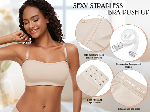 Halterloser bh push up Clearance