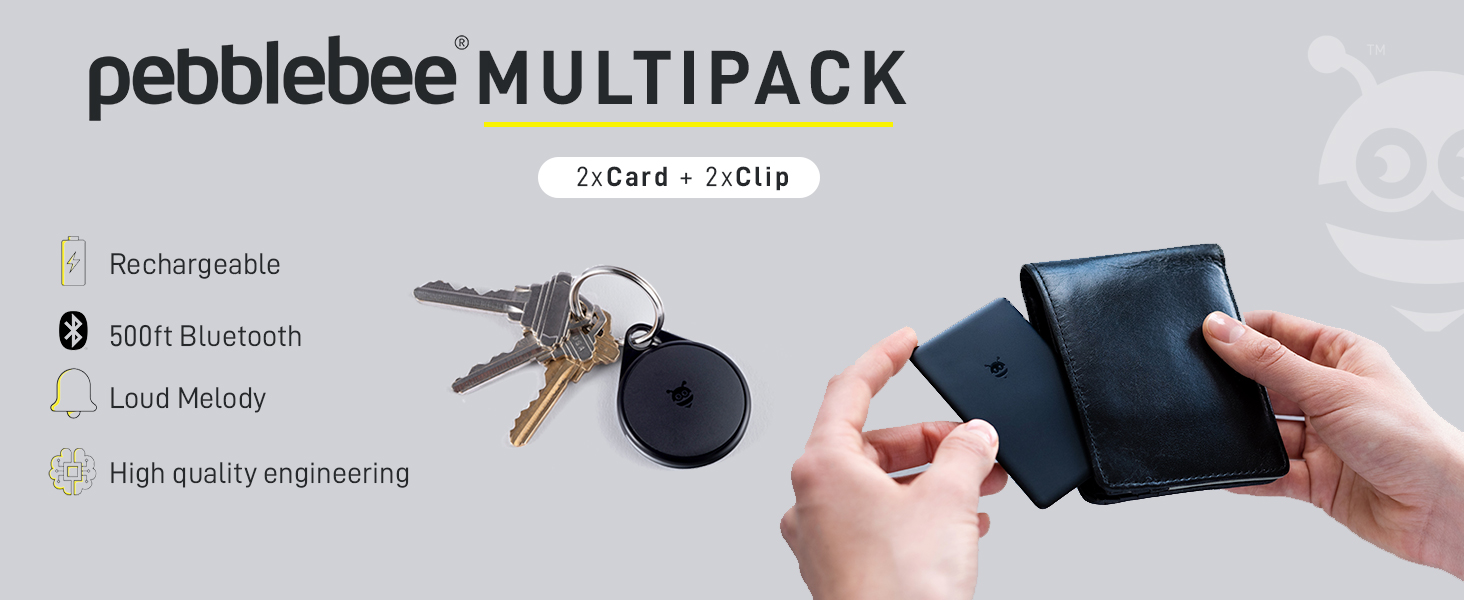 Pebblebee Multpack Item Trackers Clip & Card