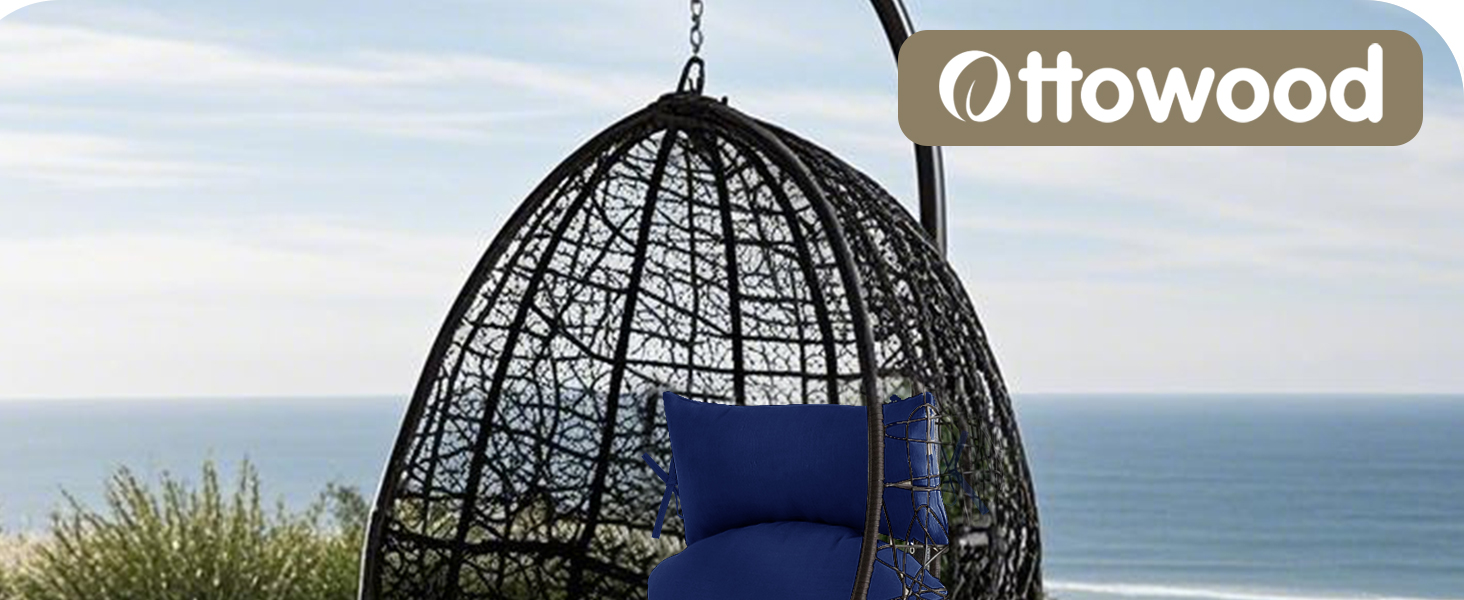 Ottowood Egg Chair Cushions – Perfect for Outdoor Hanging Chairs, Patio Pods, and Garden Swings