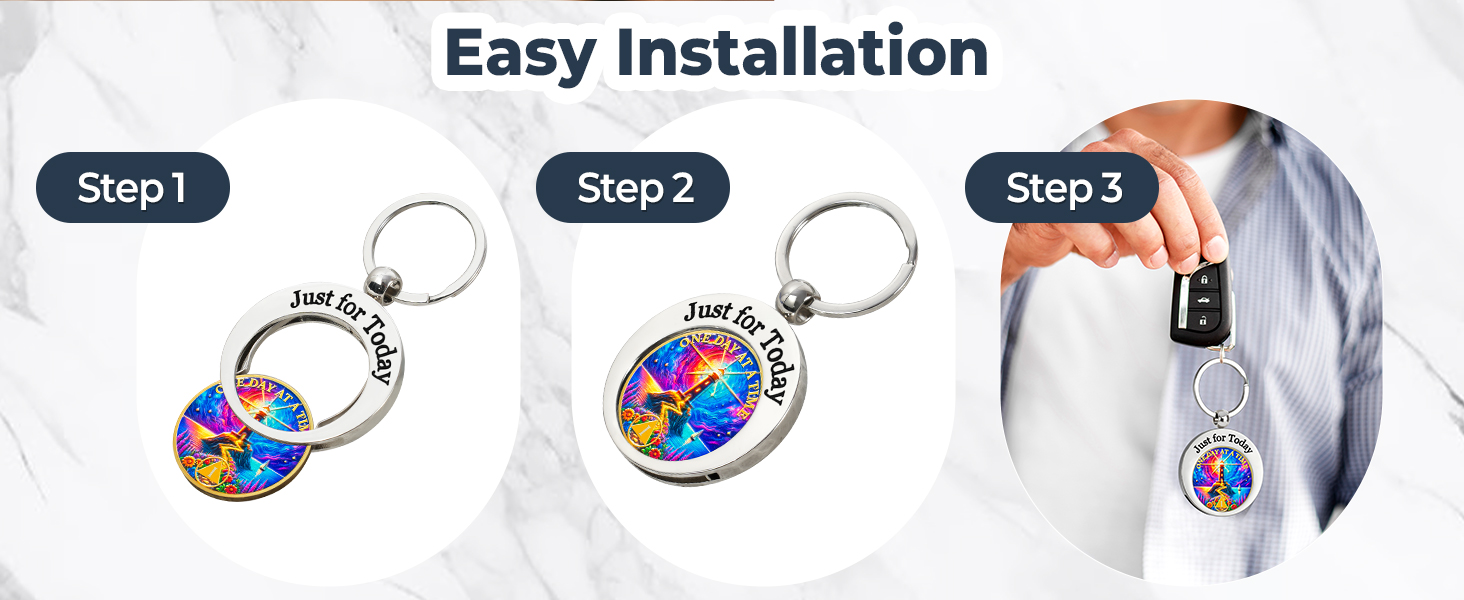 sober coin holder key chain