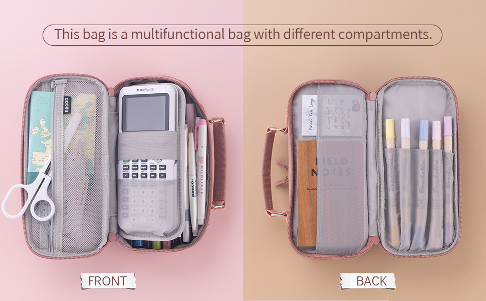 HVOMO Large capacity Pencil Pouch pencil case Double Zipper Storage Bag 3