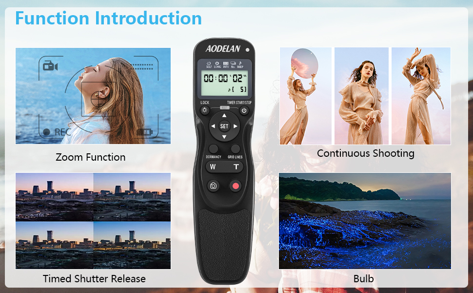 Wirdless Shutter Release Timer Zoom Controller