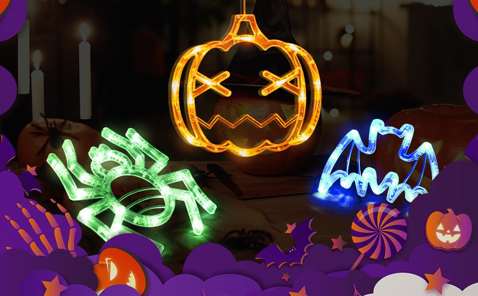 NICDIY Halloween Window Lights Halloween Indoor