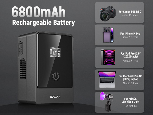 Amazon.com: NEEWER PS099E Mini V Mount Battery 6800mAh 99Wh