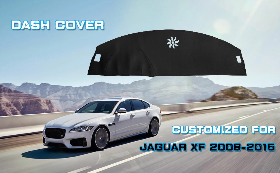 Naseya Jaguar XF Dash Cover Mat,Leather Dashboard Cover for