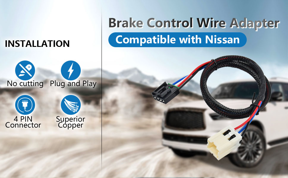 RED WOLF Trailer Brake Controller Wiring Harness Connector Adapter