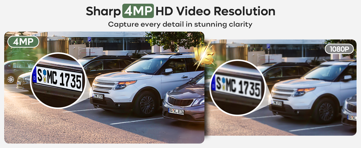 Sharp 4MP HD Video Resolution Capture every detail in stunning clarity