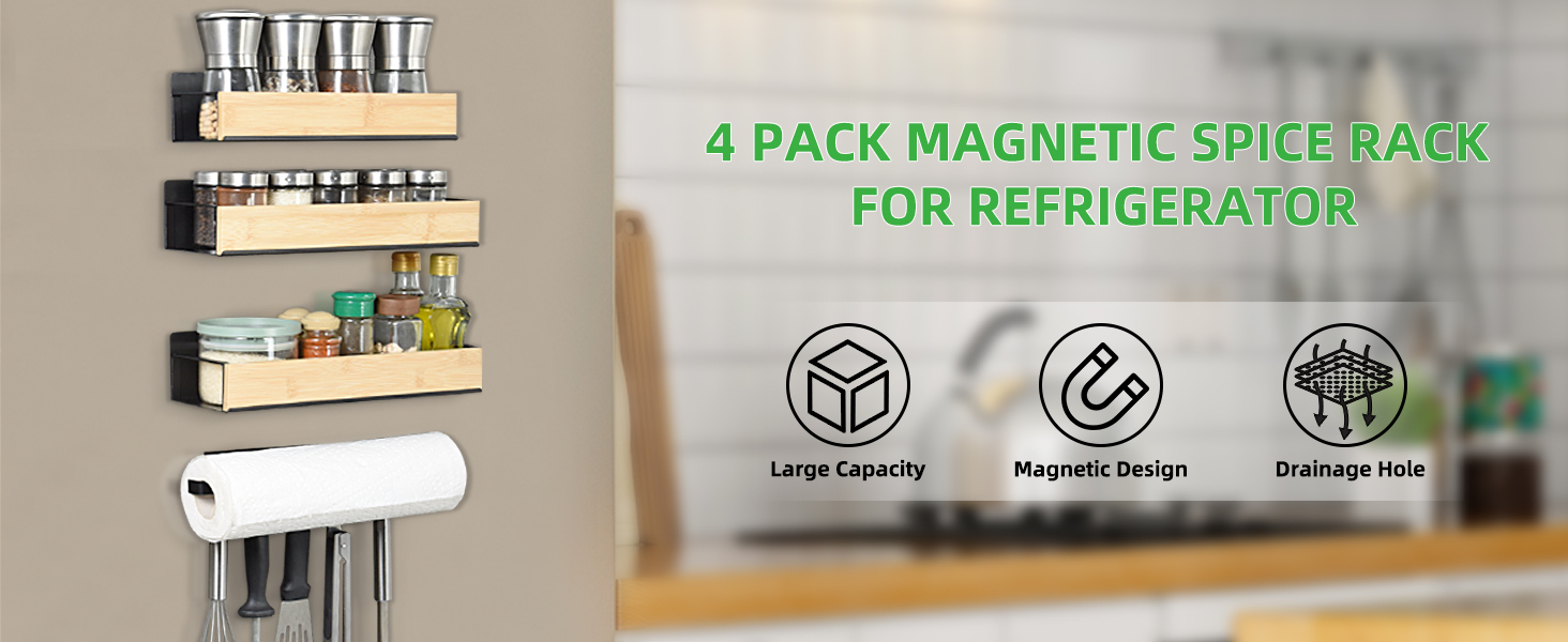 Magnetic Spice Rack for Refrigerator