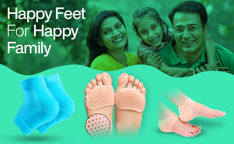 Stepify Silicon Gel Heel Socks, Heel pad , Half Toe