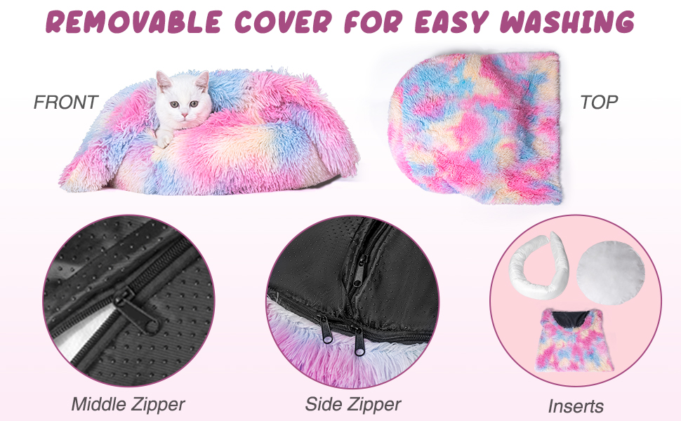 Somkaco Dog Bed with Blanket Attached Calming Dog Bed for Small