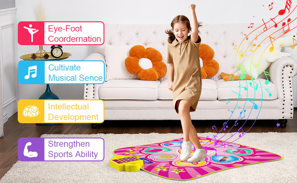 Dance Mat Toys for 312 Years Old Girls Birthday Gifts, Musical Dance Mat for Kids