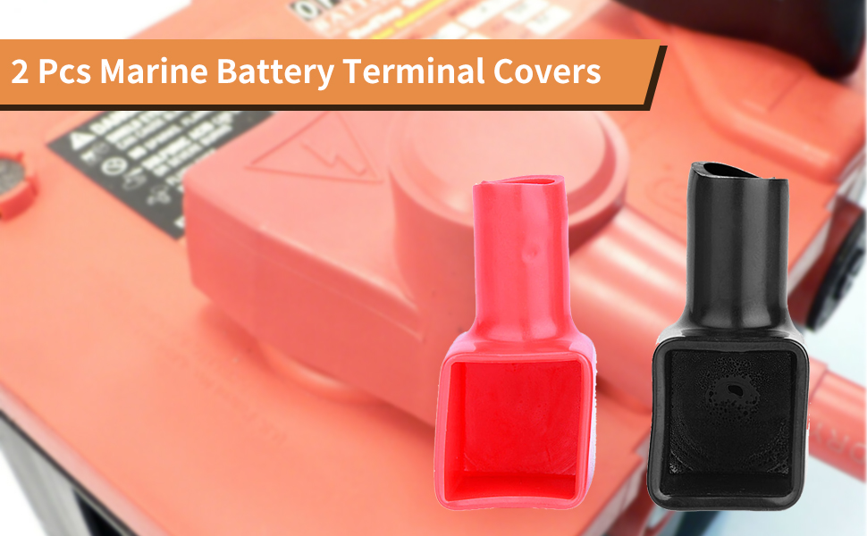 Marine Battery Terminal Covers,2 Pcs Marine Battery Terminal Covers and Boots Flexible Soft