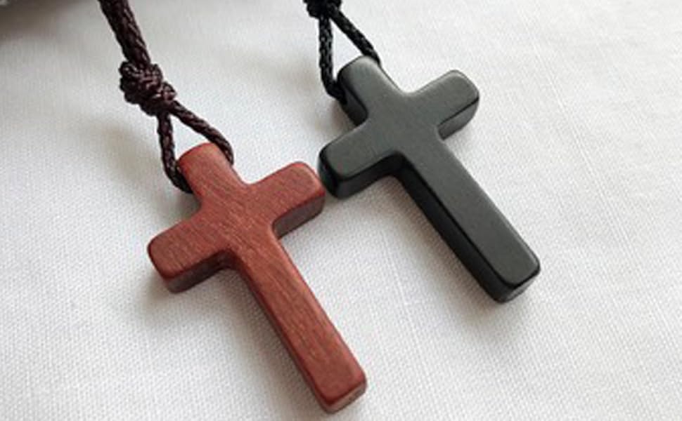 wood cross necklace