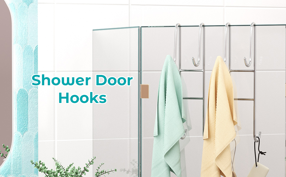 Cerbonny Shower Door Hooks (14 Inch), 2 Pack Super Extended