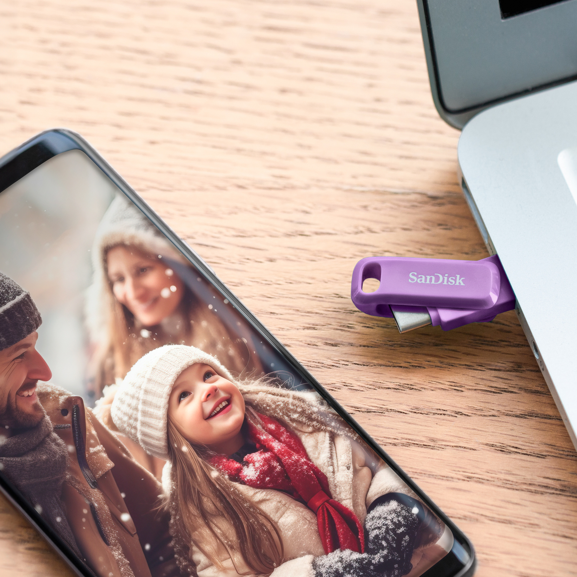 SANDISK Ultra Dual Drive Go Type-C 128GB, OTG, Upto 400MB/s, Pendrive, Lavender, 5Y Warranty (SDDDC3-128G-I46LPD)