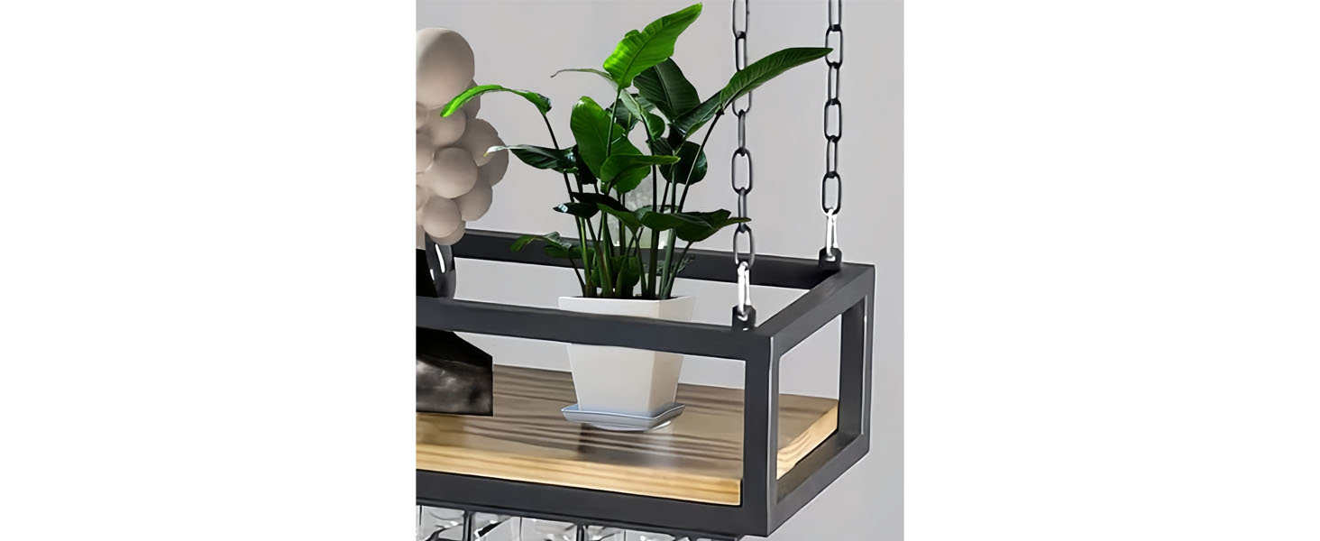 Hanging Wine Rack with Glass Holder