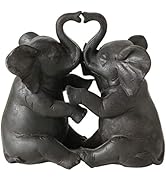 WHW Whole House Worlds Playful Pachyderms, Decorative Elephant Sculpture, Bronze Tone, 6 1/4 Inches