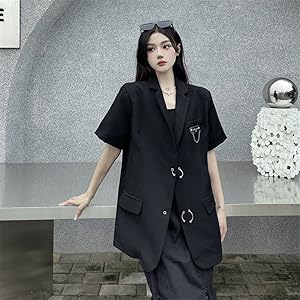 Amazon | [TAHALI] レディース テーラードジャケット 半袖