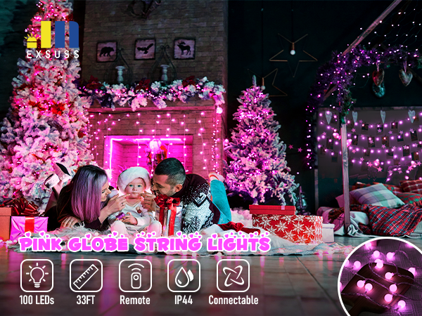 Amazon.com: JMEXSUSS 100 LED Pink String Lights Indoor