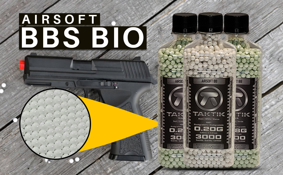 Taktik 0.20g Airsoft White BBS Bio Precision Grade Highly Polished