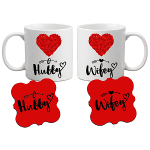 Couple keychain and mugs