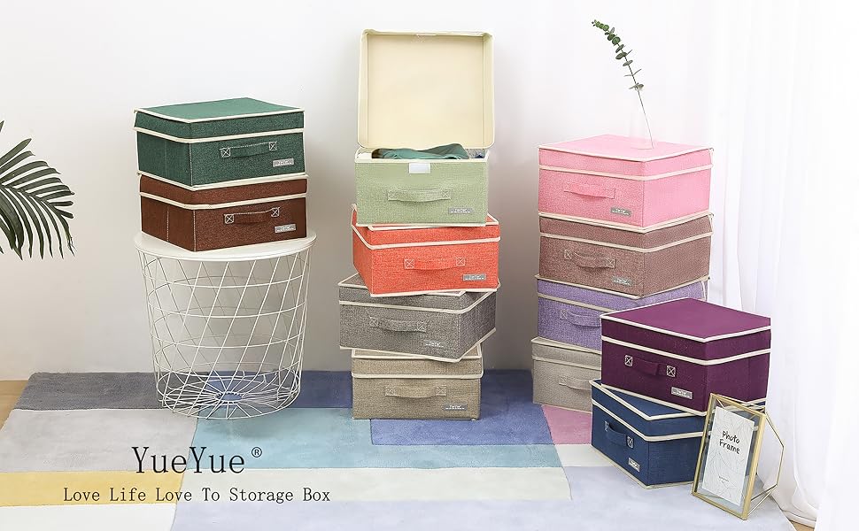 BCヨーヨー Natural 布ケース付属 Amazon.com - YueYue 4 Pack Small Fabric Storage Box with