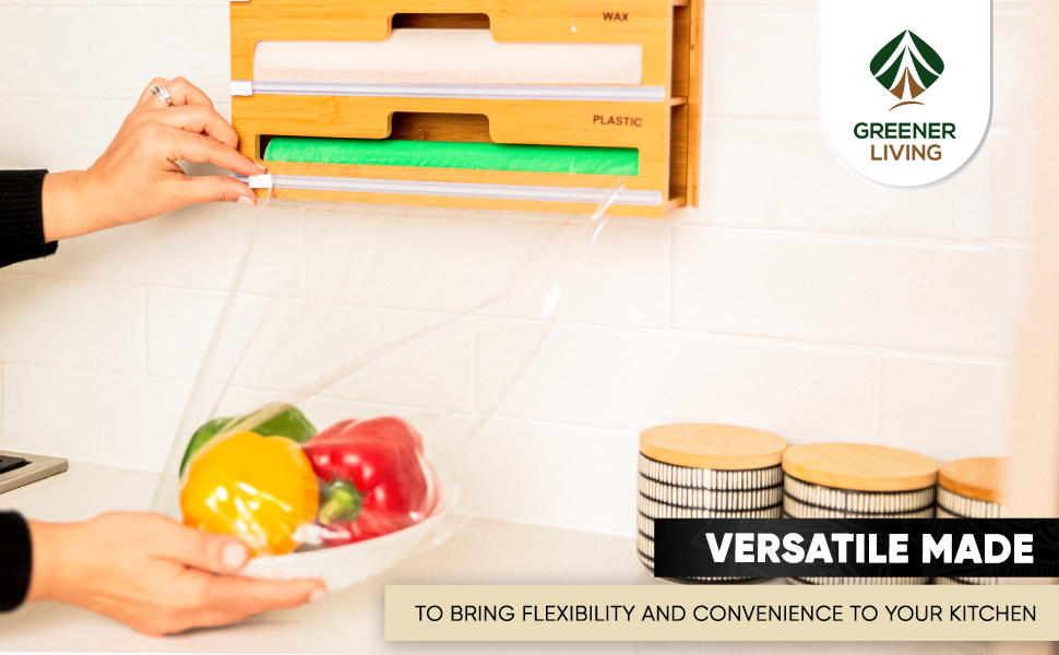 3 in 1 Cling Wrap Dispenser with Cutter Glad Wrap and Foil Dispenser