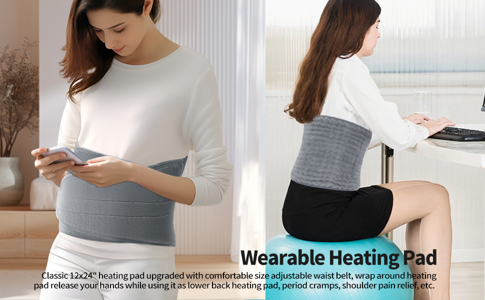 freenximi Heating Pad, Wrap Around Pad for Back Pain Relief