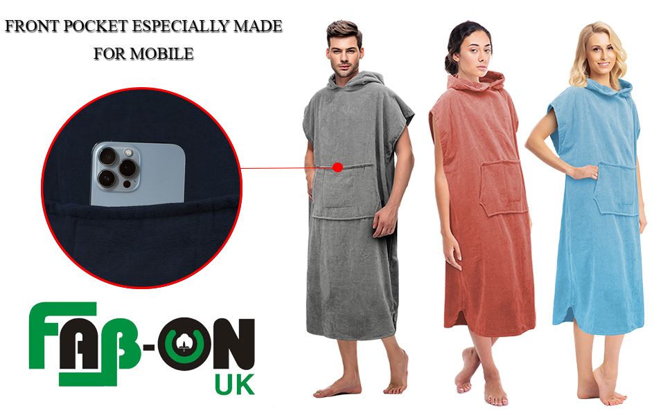 FABON UK Poncho Towels Changing Robe for swimming Outdoor, Beach Light