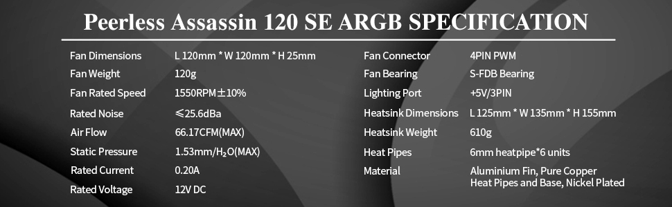 PA120 SE ARGB-1700 cpu cooler