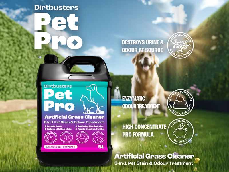 Dirtbusters Pet Pro Artificial Grass Cleaner, Powerful Cleaning, Stain
