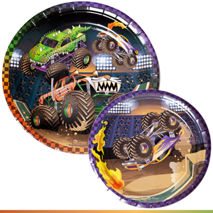monster truck plates monster jam plates monster truck birthday party supplies 