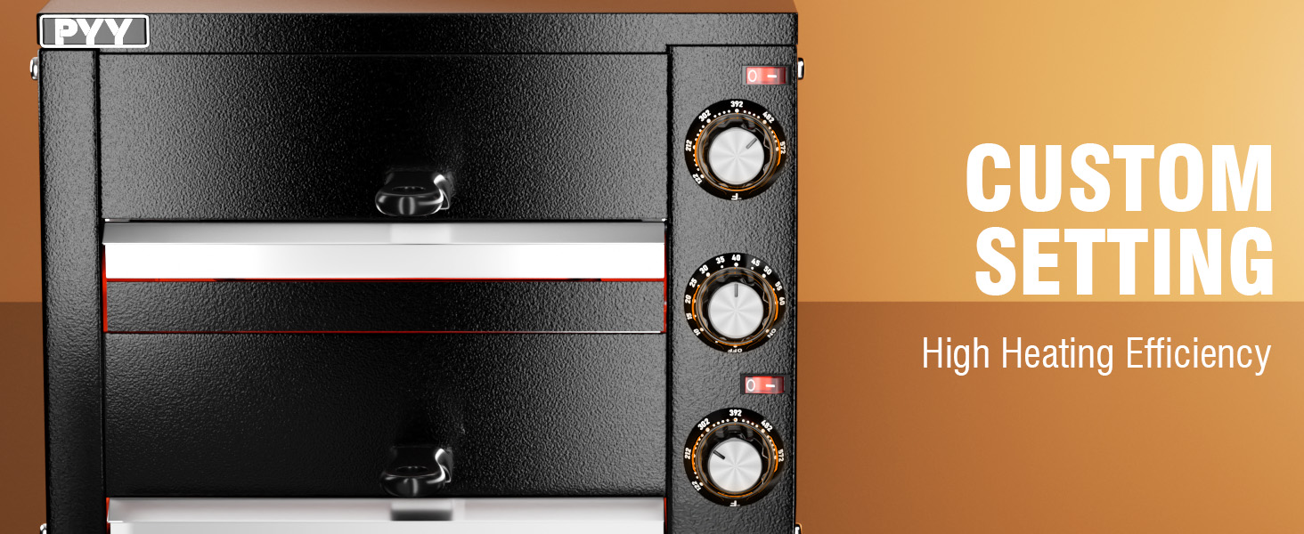 PYY Countertop Pizza Oven 2 shelves Electric Indoor Pizza