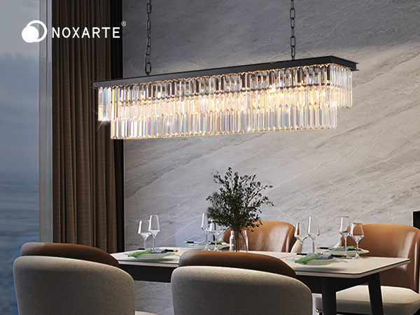 NOXARTE Rectangle Chandeliers for Dining Room, Modern
