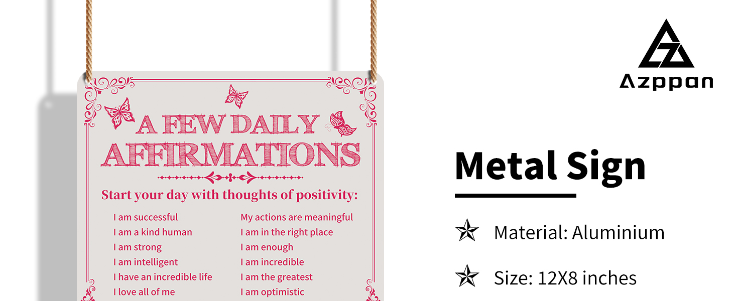 Motivational sign. Material: Aluminium. Size: 12X8 inches. Tickness: 40 Mil. Appropriate Gifts