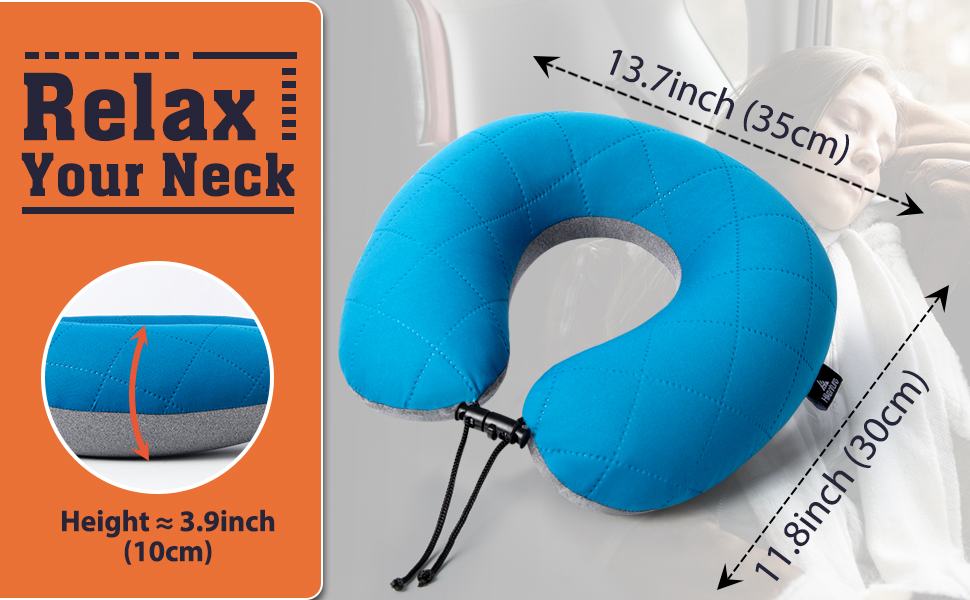HIKENTURE Travel Pillow, Ultralight Inflatable Neck Pillow, Fully