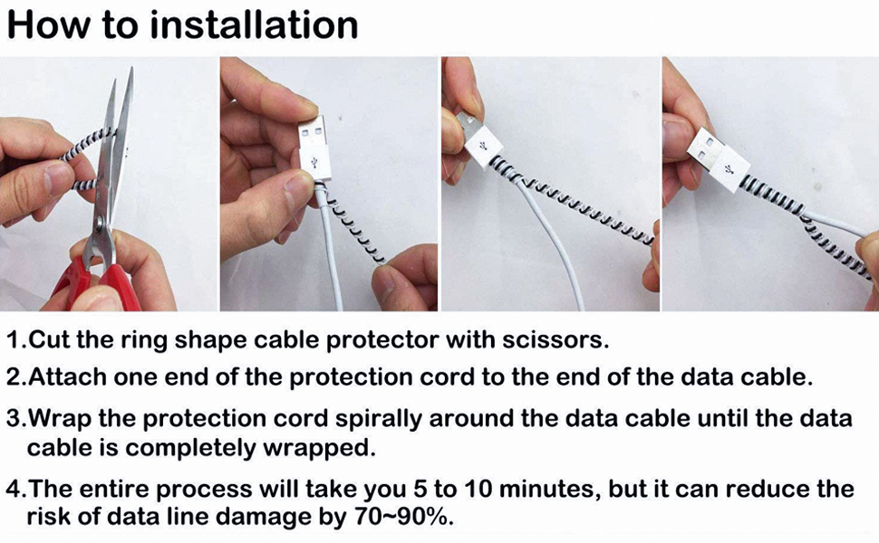 Spiral Cable Protector Sqinelli, Triple Color (Pcs) 1.5 Meters