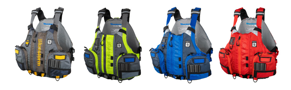 Multi color life vest, multi color life jacket, multi option life jacket, variety life jackets